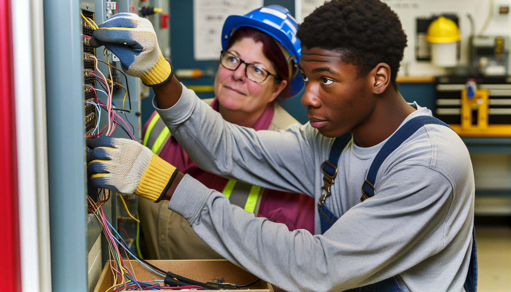 Electrical contractor apprentice learning